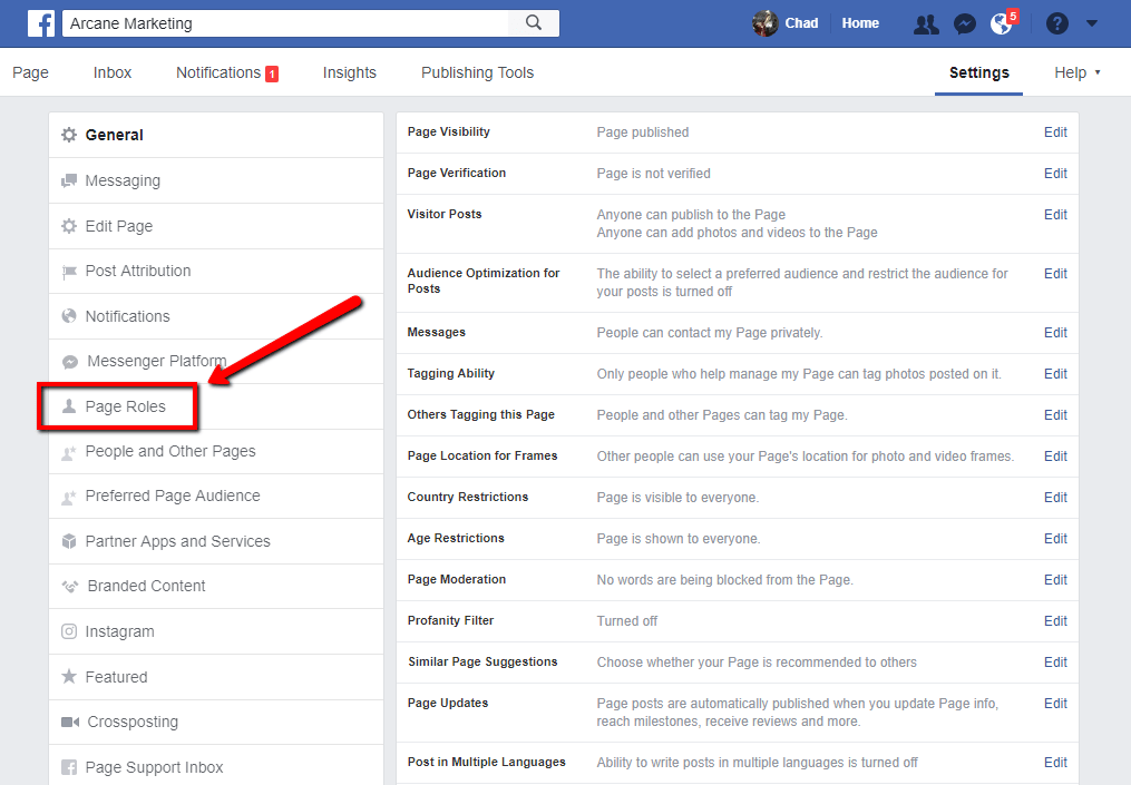 Assigning Facebook Business Page User Roles