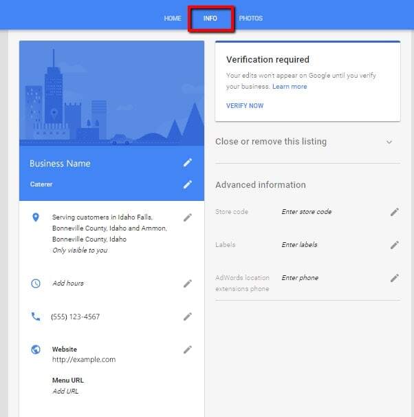 Google My Business Information
