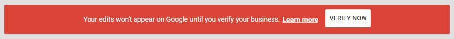 Google My Business Verification Button