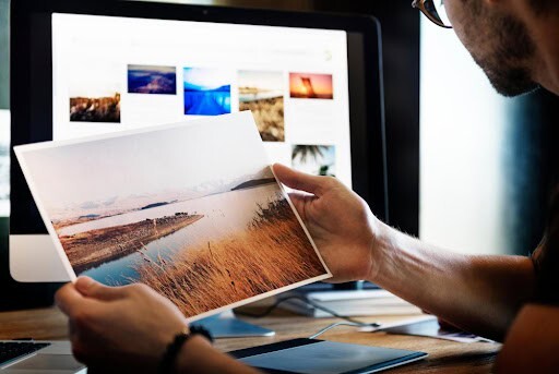 Man Looking at Beautiful Scenery Image